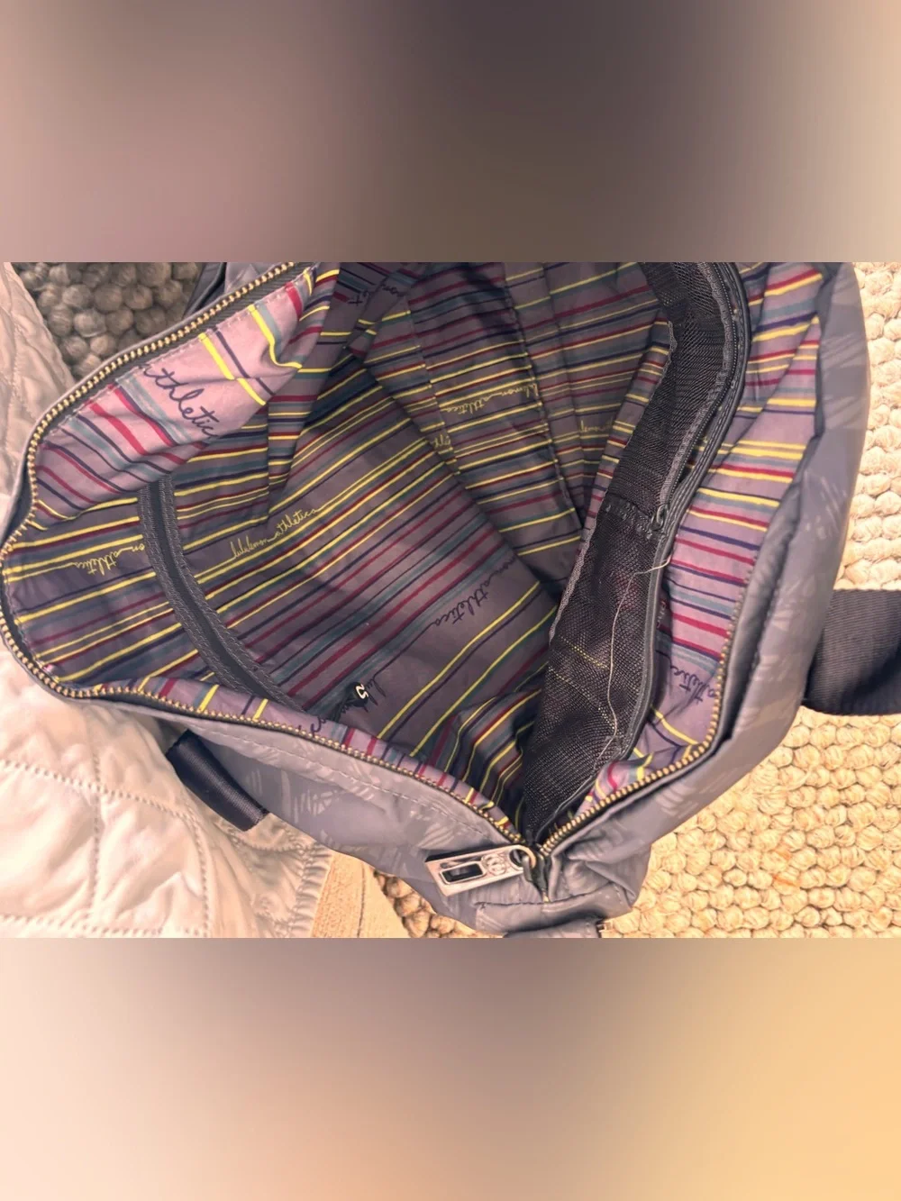 Lululemon gray Striped Women’s Bag
